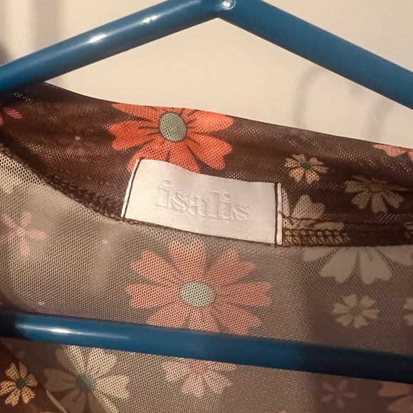 ISALIS Mesh floral crop top longsleeve - Picture 3 of 3